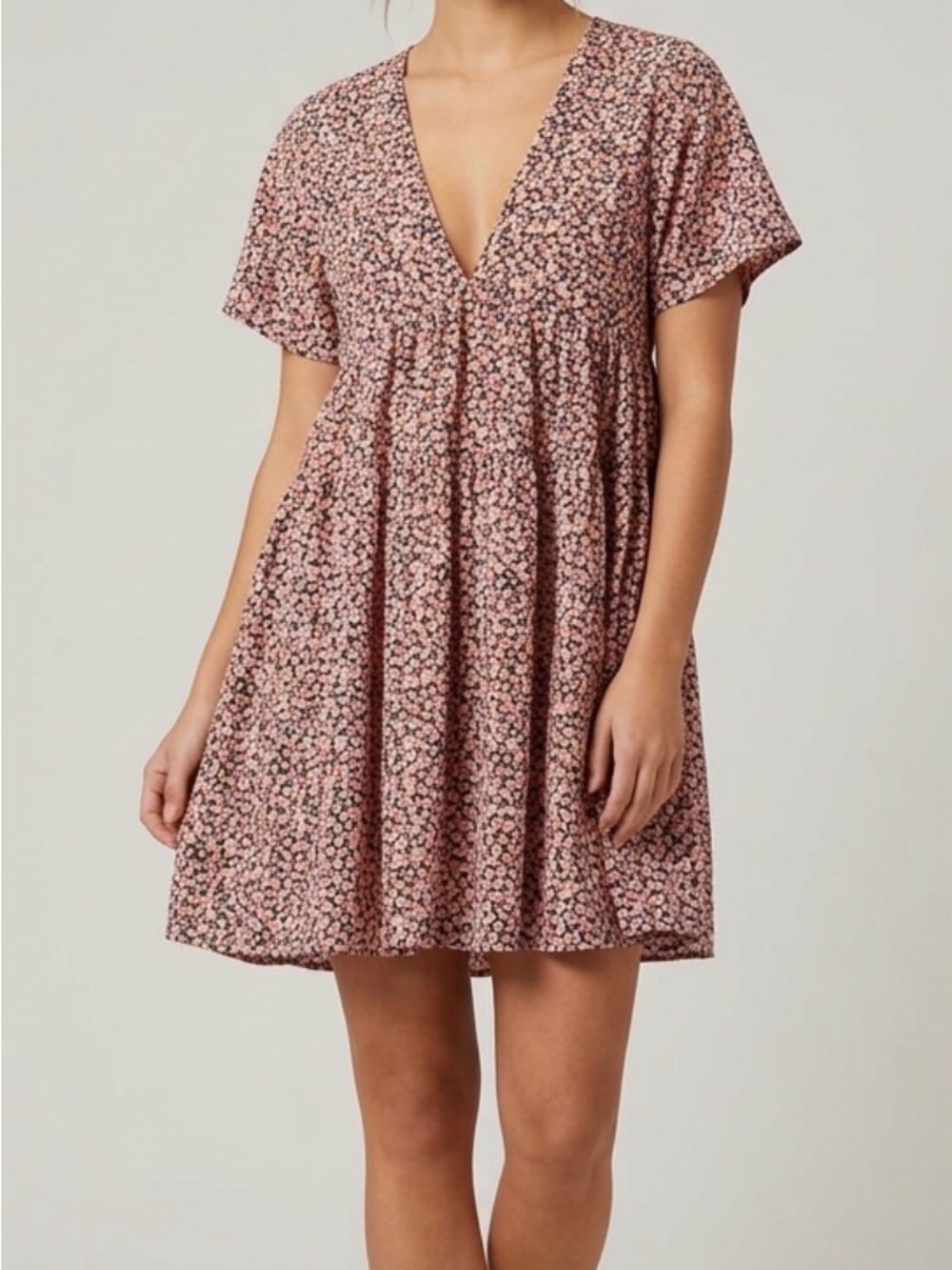 Petal + Pup Above the Knee Fairycore Flowy Floral Babydoll Dress -small/medium